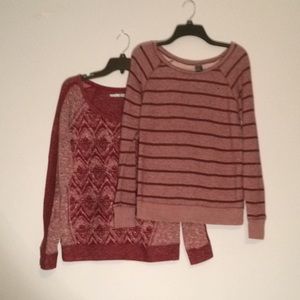 Maurice’s & Nollie Sz M 2 maroon sweaters